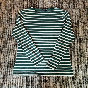 Green and White Stripe Saint James Top